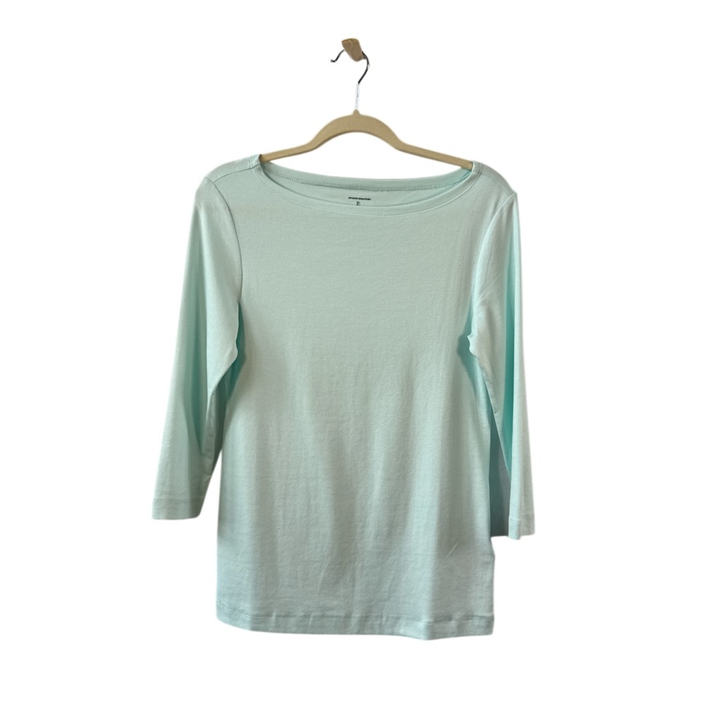 Amazon Essentials Aqua‎ Blue Fitted Long Sleeve Tee NWOT